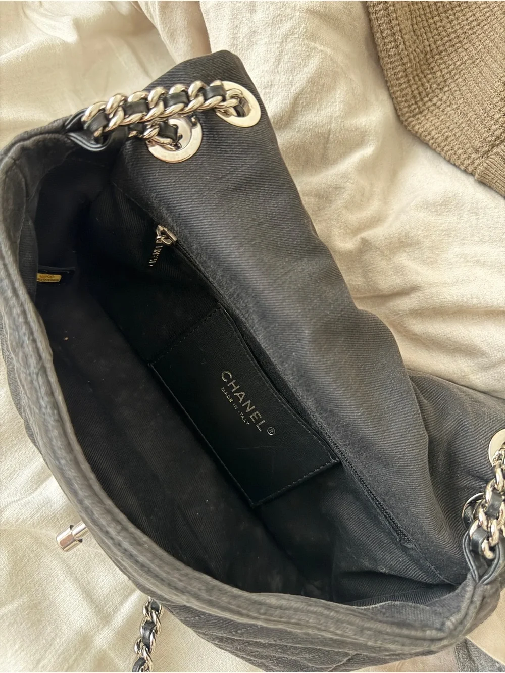 Chanel Camellia Flap Bag Denim Black 2011